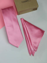 Pink Necktie & Pocket Square