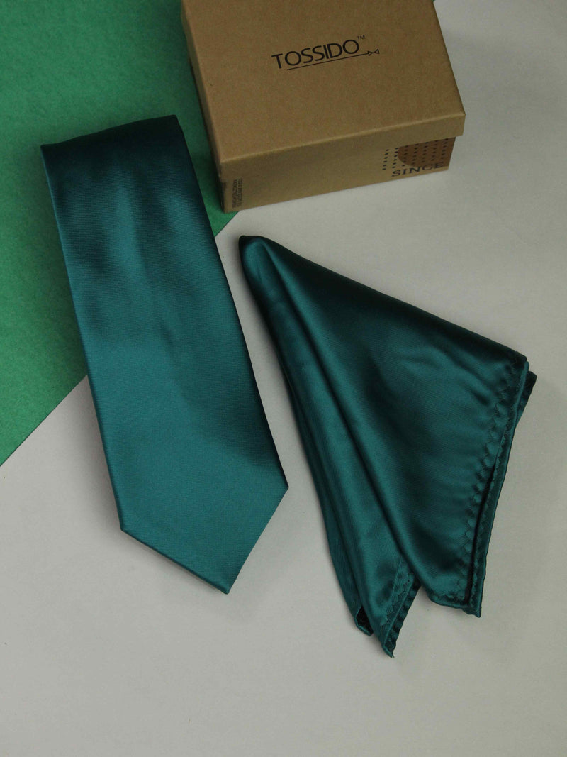 Teal Necktie & Pocket Square