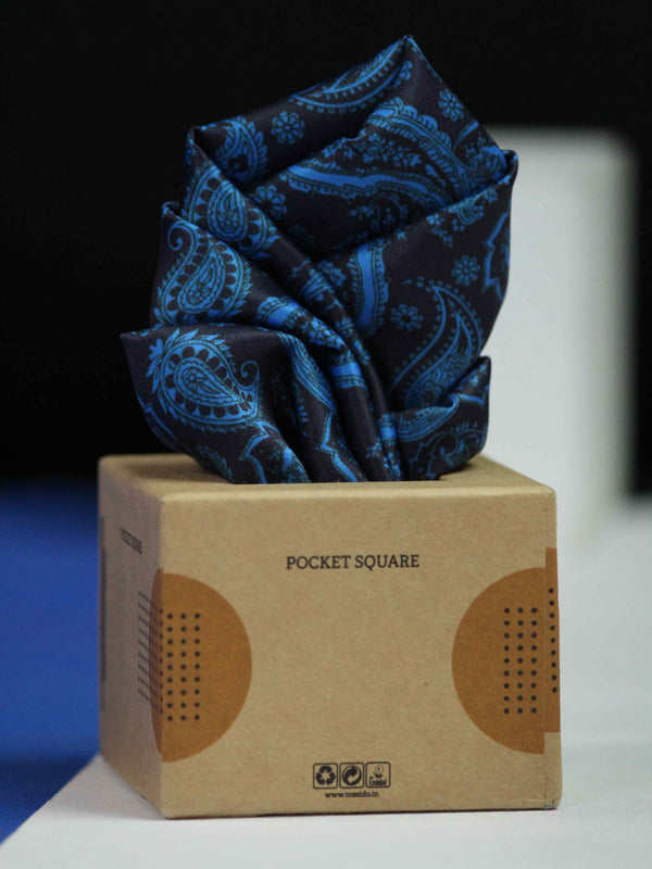 Blue Paisley Pocket Square