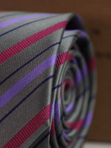 Grey Stripes Skinny Necktie