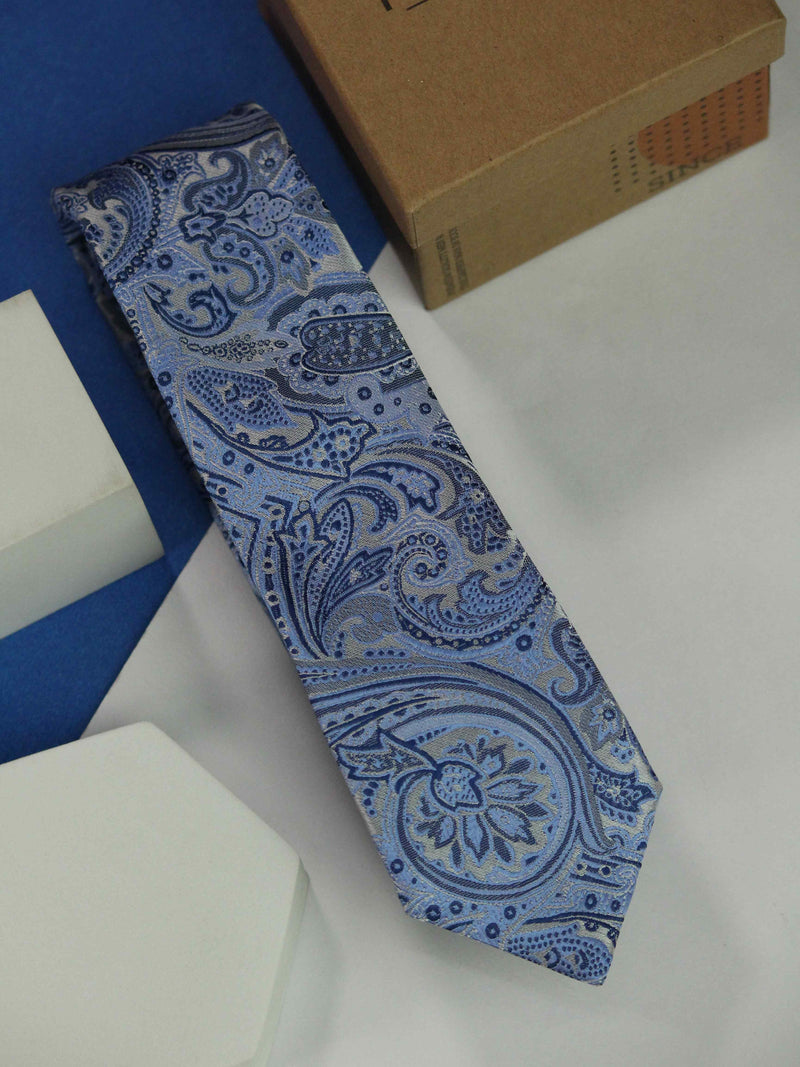 Blue Paisley Skinny Necktie