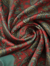 Green & Red Paisley Pocket Square
