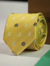 Yellow Anchor Slim Necktie