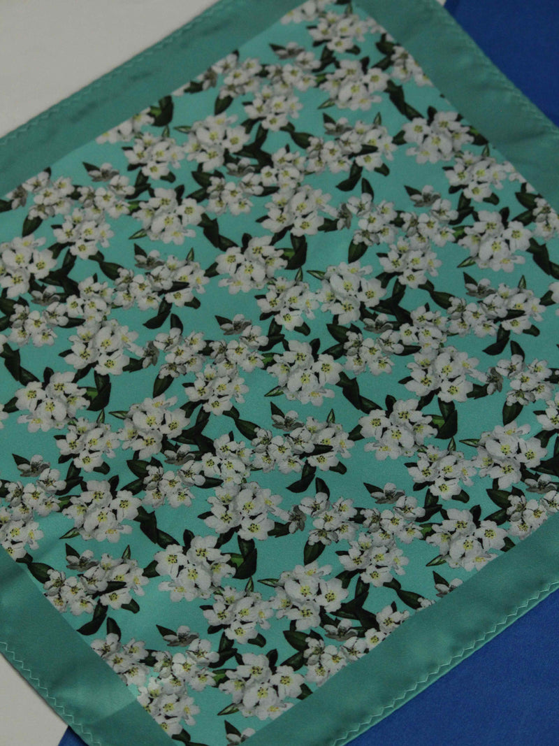 Blue Floral Pocket Square