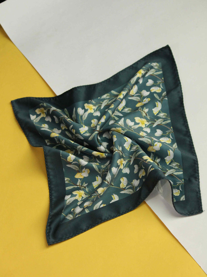 Blue Floral Pocket Square