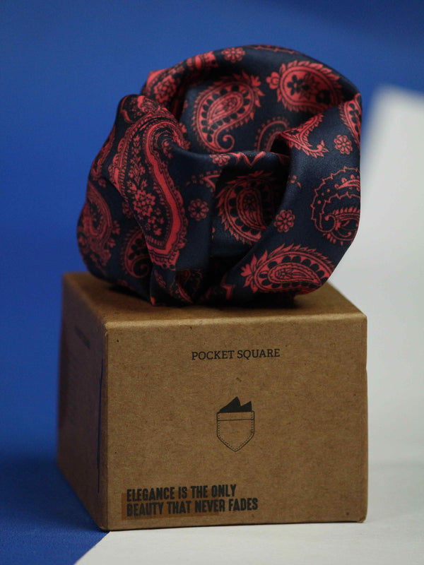 Red Paisley Pocket Square