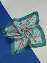 Turquoise Floral Pocket Square