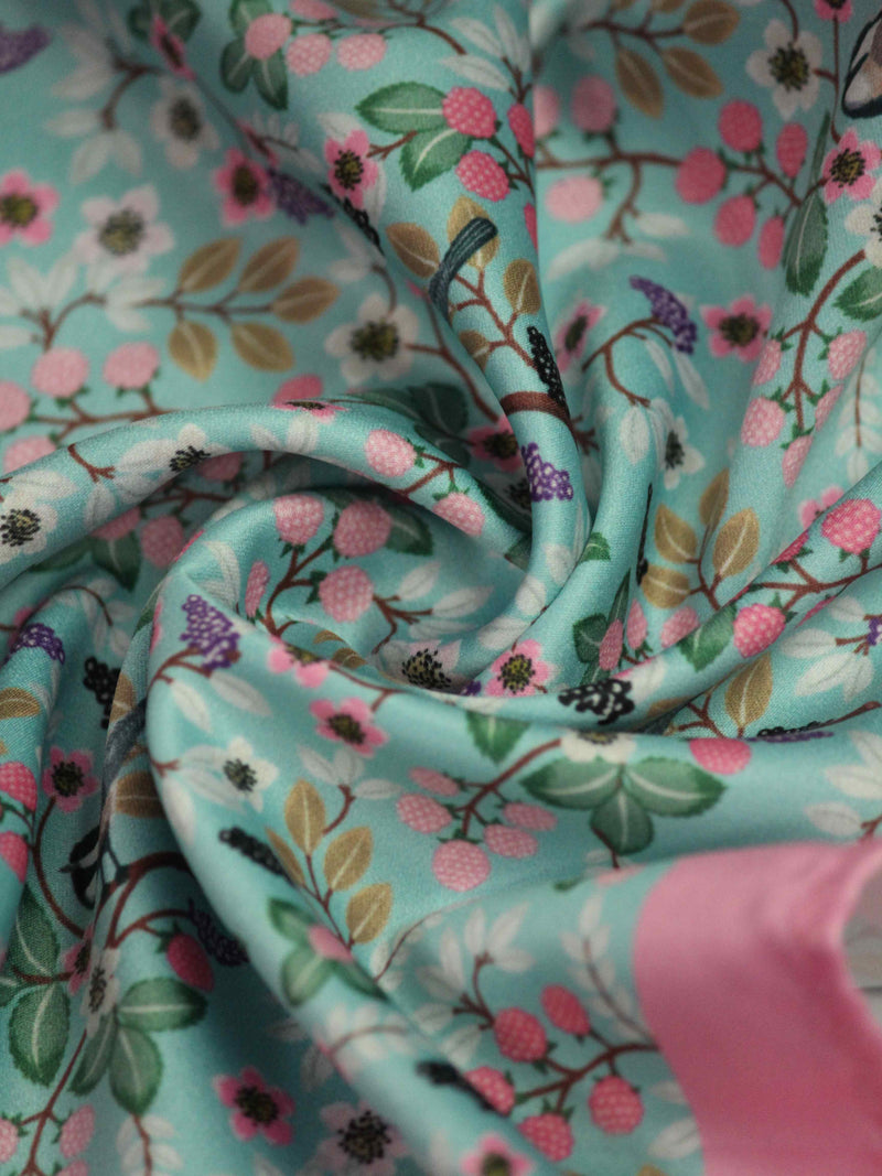 Turquoise Floral Pocket Square