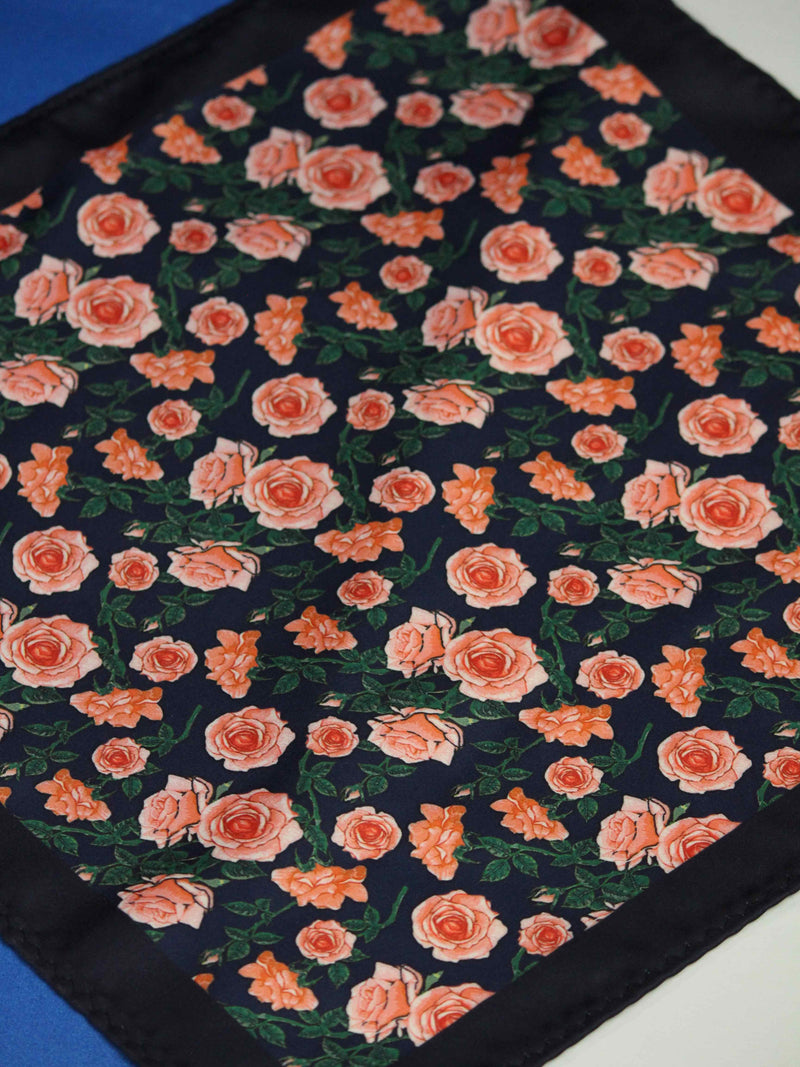 Blue Floral Pocket Square