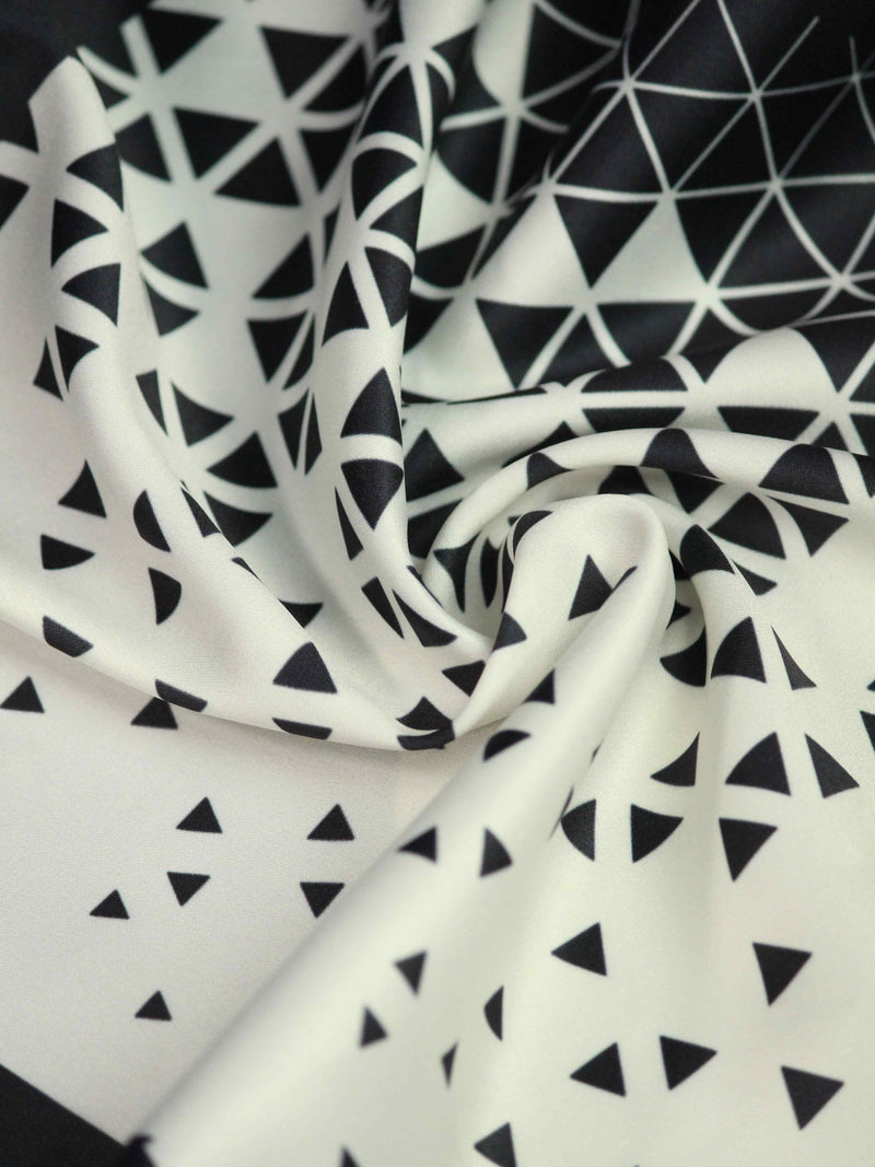 White & Black Abstract Pocket Square