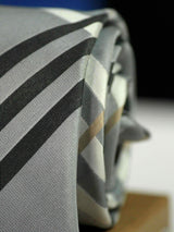 Grey Stripe Woven Necktie
