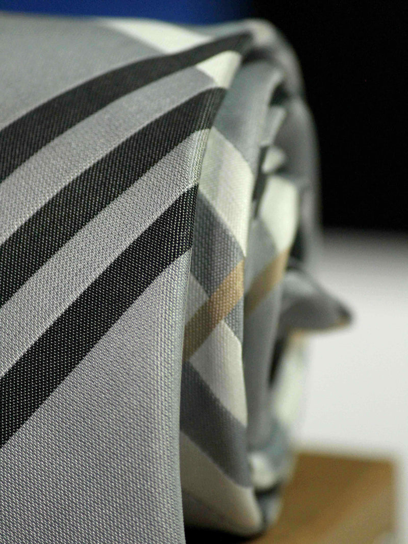 Grey Stripe Woven Necktie