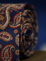 Blue Paisley Printed Necktie