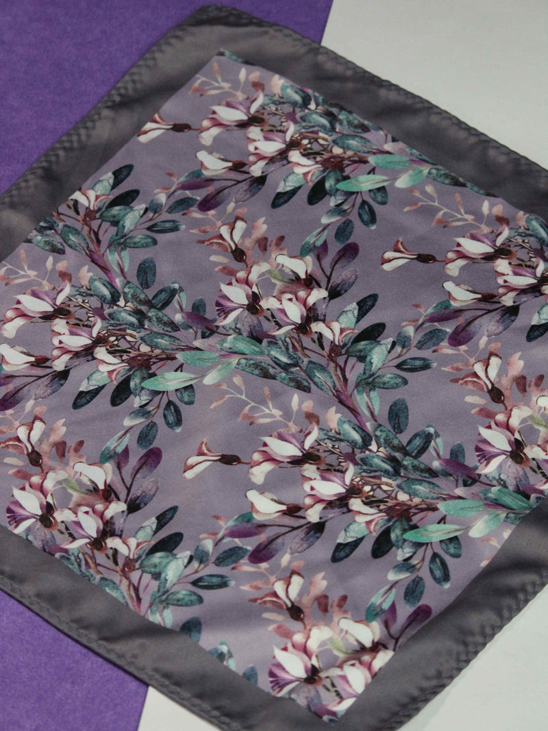 Purple Floral Pocket Square