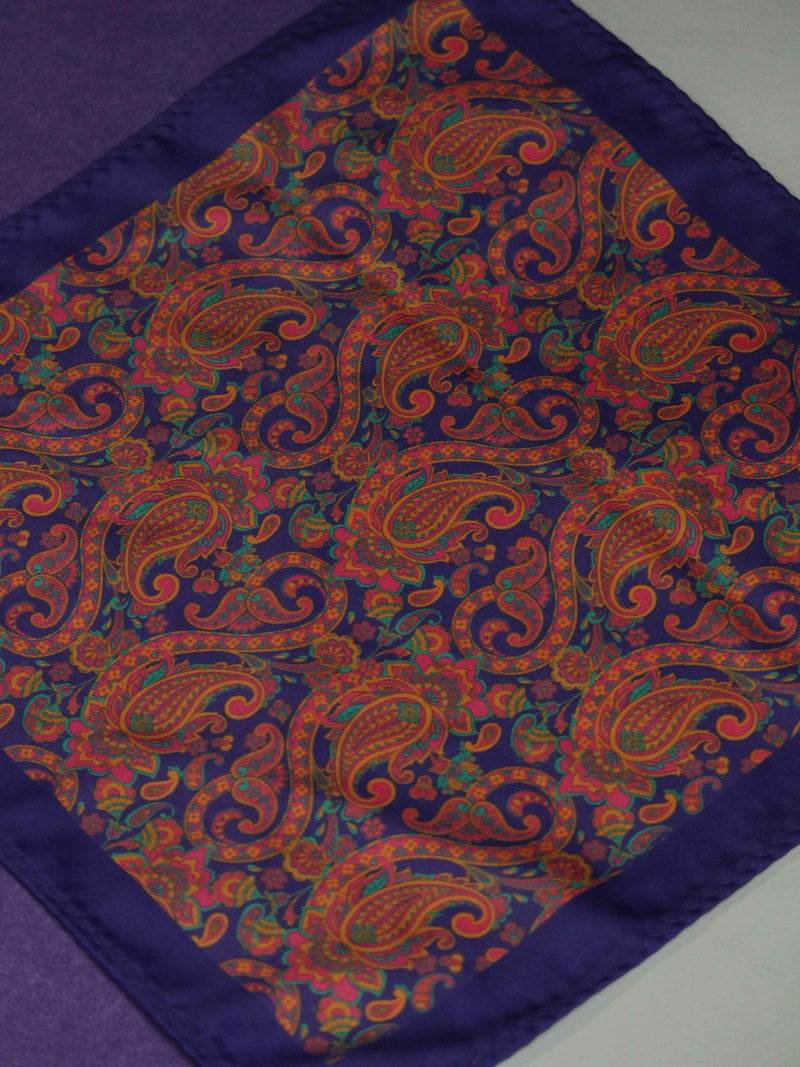 Orange Paisley Pocket Square