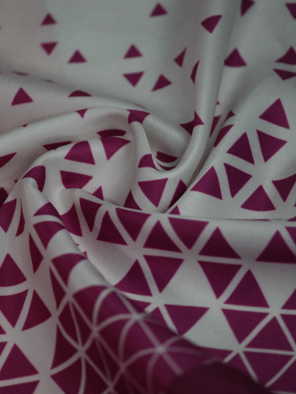 White & Pink Abstract Pocket Square