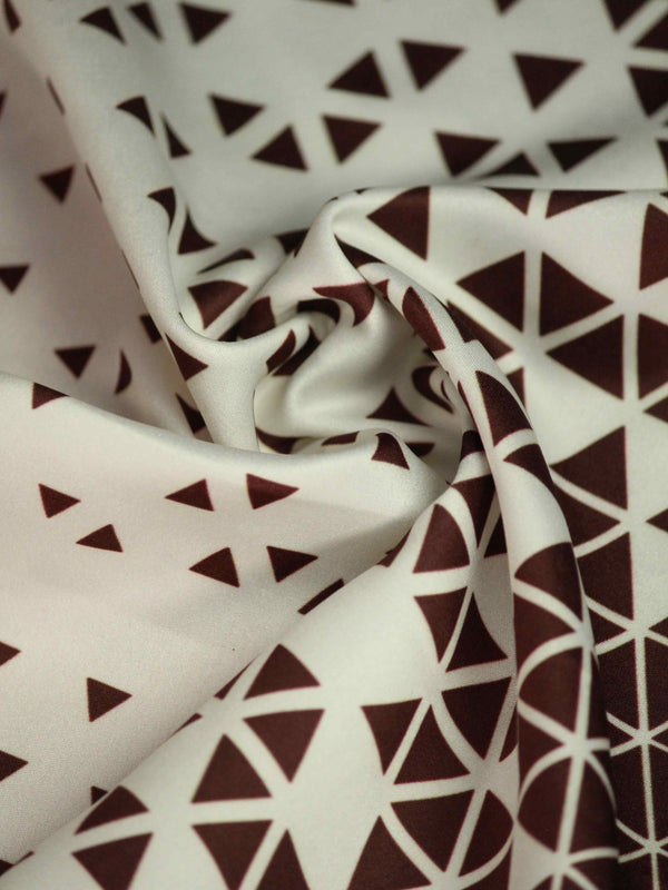 White & Brown Abstract Pocket Square