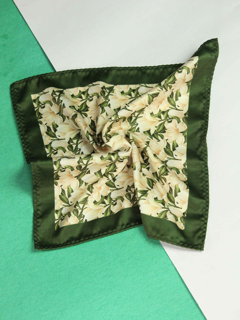 Cream Floral Pocket Square