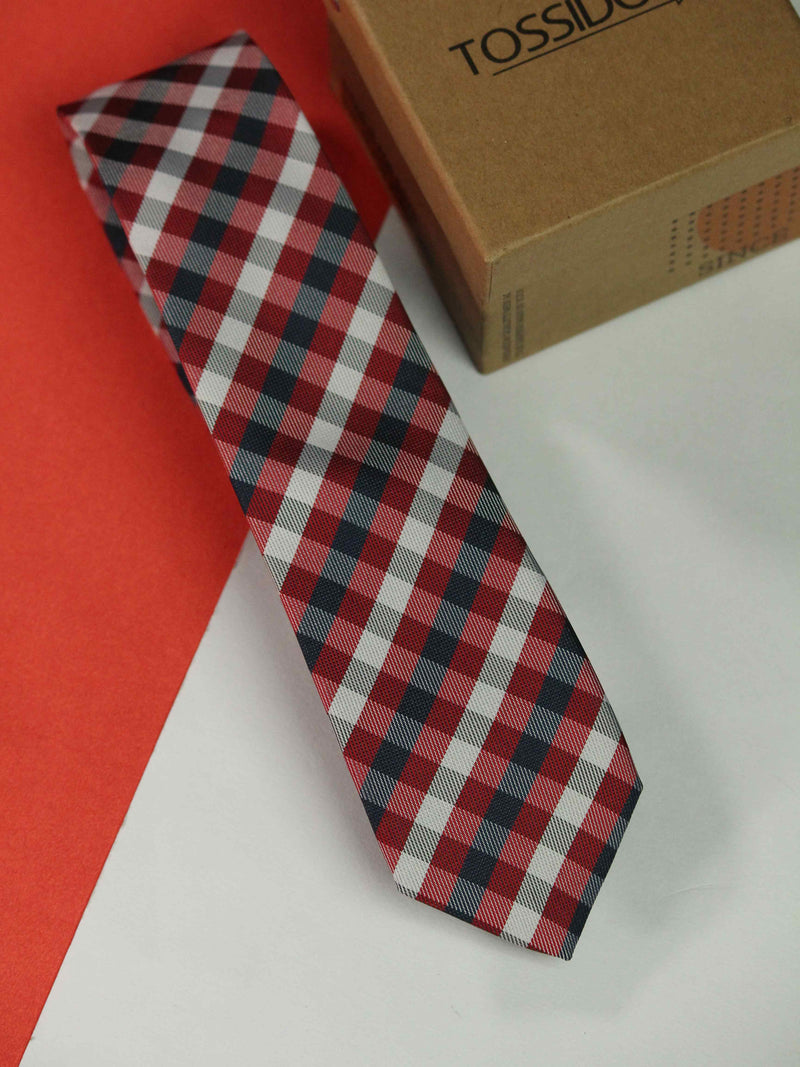 Multicolor Check Skinny Necktie