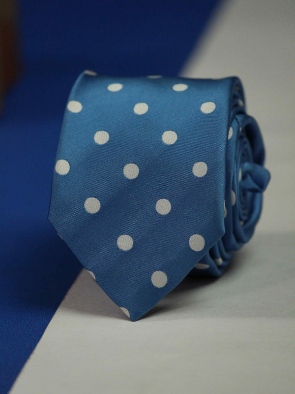 Blue Polka Skinny Necktie