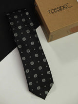 Black Floral Skinny Necktie