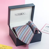 Silver Stripe Necktie & Pocket Square Giftset