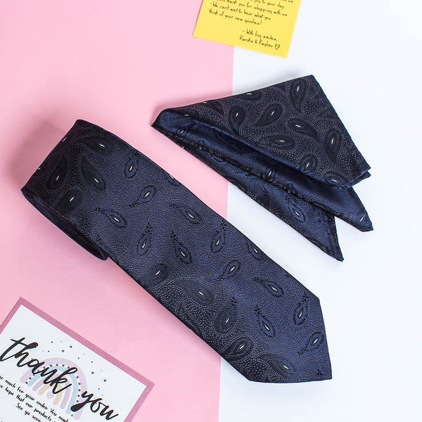 Blue Paisley Necktie & Pocket Square Giftset