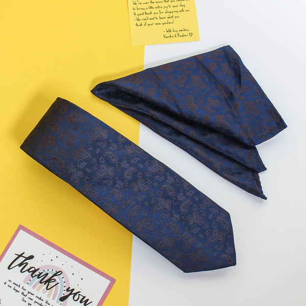 Blue Paisley Necktie & Pocket Square Giftset