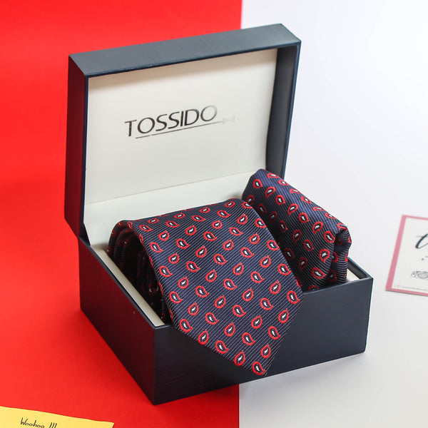 Blue Paisley Necktie & Pocket Square Giftset