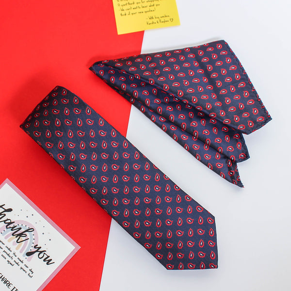 Blue Paisley Necktie & Pocket Square Giftset