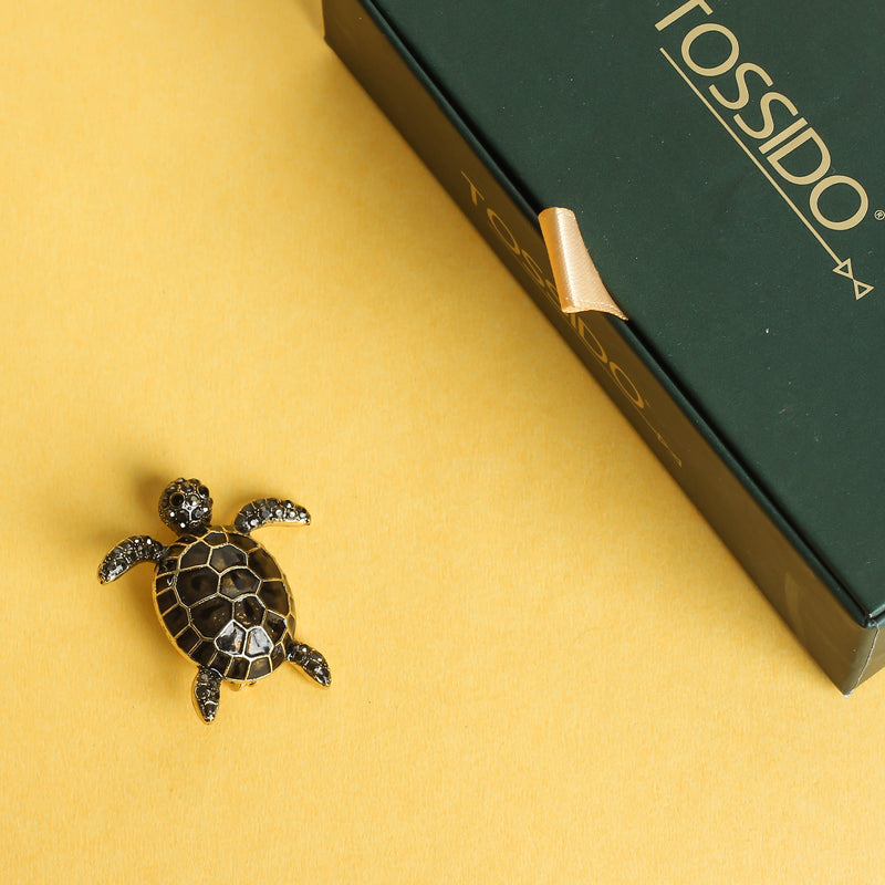 Brown Turtle Brooch