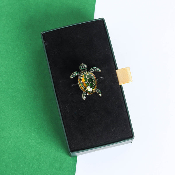 Green Turtle Brooch