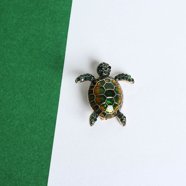 Green Turtle Brooch