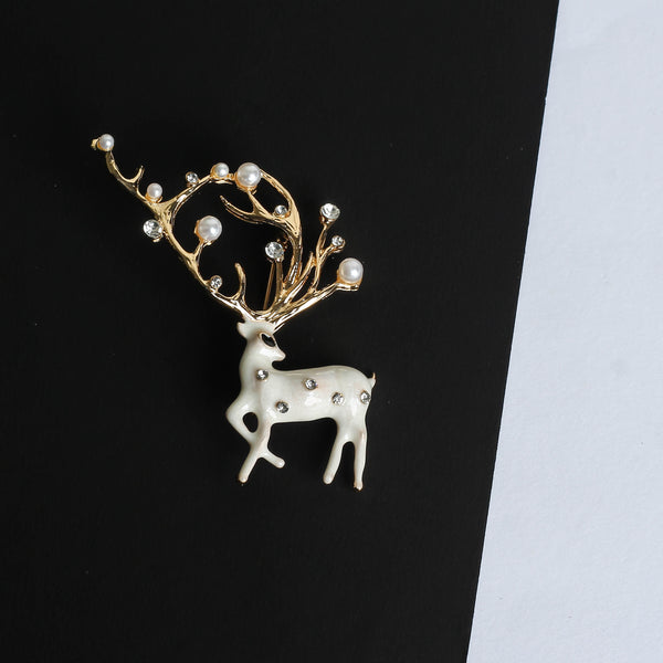 White Stag Brooch