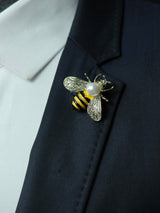 Yellow Metal Bee Brooch