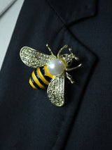 Yellow Metal Bee Brooch