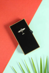 Silver Metal Airplane Brooch