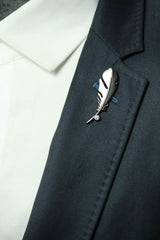 Dark Grey Metal Leaf Brooch