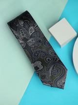Green & Blue Paisleys Handmade Silk Necktie