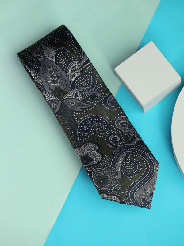 Green & Blue Paisleys Handmade Silk Necktie