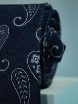 Blue Paisley Woven Silk Necktie