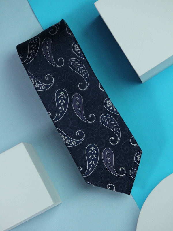 Blue Paisley Woven Silk Necktie