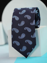 Blue Paisley Woven Silk Necktie