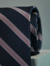 Blue Stripe Woven Silk Necktie