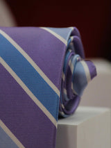 Purple Stripe Woven Silk Necktie