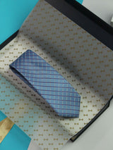 Blue & Purple Check Handmade Silk Necktie