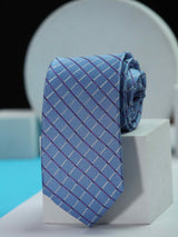 Blue & Purple Check Handmade Silk Necktie