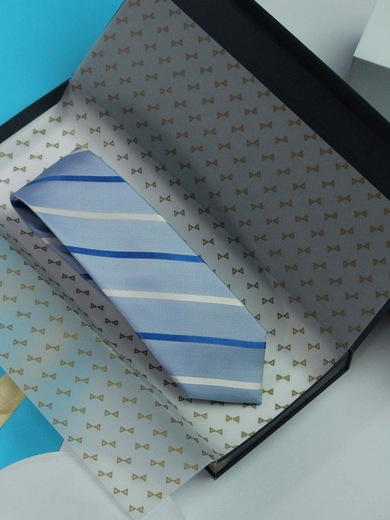 Blue Stripe Handmade Silk Necktie