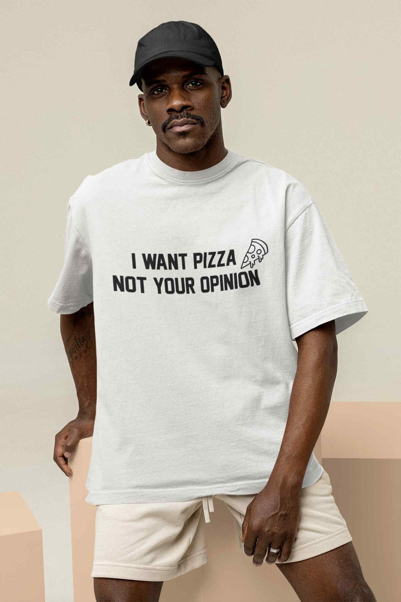 Pizza Over Opinions Oversized Tee