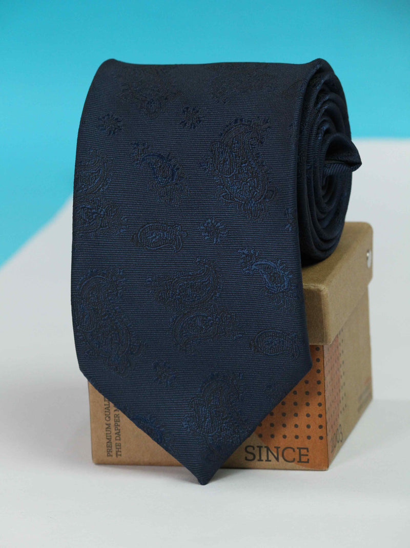 Blue Paisley Woven Necktie